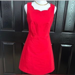 LUXE scalloped {red} shift cocktail party dress